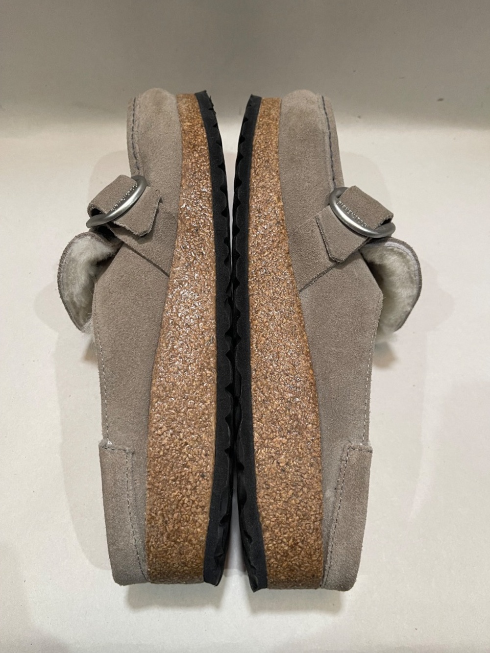 Birkenstock Buckley shearling clog Grey, silver buckle, EU 41 US 10-10.5 - Picture 7 of 11